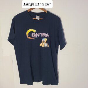 Vintage 90s Contra Konami Video Game Promo Black Large T-Shirt